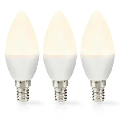 Afbeelding van LED lamp E14 Kaars Nedis 3 stuks (4.9W, 470lm, 2700K)