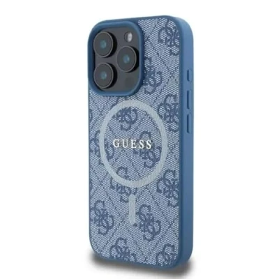 Afbeelding van Guess GUHMP16XG4GFRB iPhone 16 Pro Max 6,9&quot; blauw/blauw hardcase 4G Ring Classic Logo MagSafe