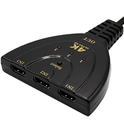Afbeelding van MMOBIEL HDMI Switch Splitter 3 in naar 1 uit 4K Ultra HD 1080 Full