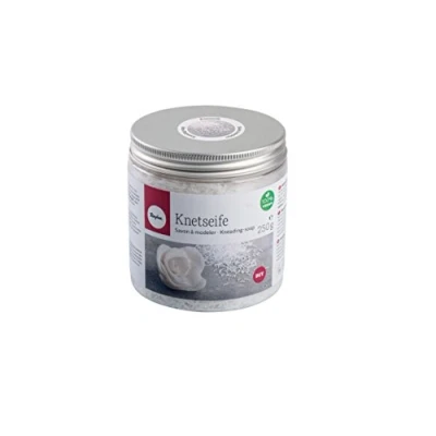 Afbeelding van Rayher Kneedzeep, blik 250 g, zeepvlokken om te kneden, zeep handgemaakt, wellness zelf maken, 100% veganistisch, huidneutraal, zonder dierlijke vetten en oliën, zeepstrooier, opak/wit, 34223000