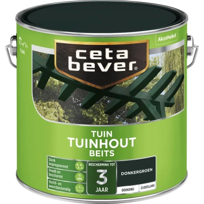 Afbeelding van Ceta Bever Dekkend Tuinhoutbeits 605 Donker Groen 2,5 liter Blanke lak &amp; Beits