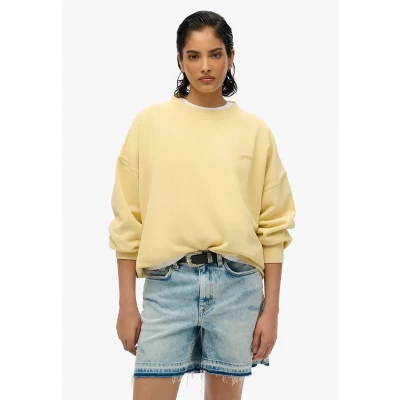 Afbeelding van Superdry Vrouwen Essential Oversized Sweatshirt met Ronde Hals en Logo Geel Grootte: 36