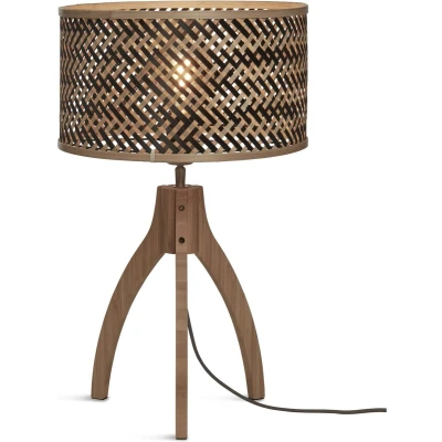 Afbeelding van Good&amp;Mojo Tafellamp Java Bamboe 3 poot Naturel Zwart 20x20x40cm