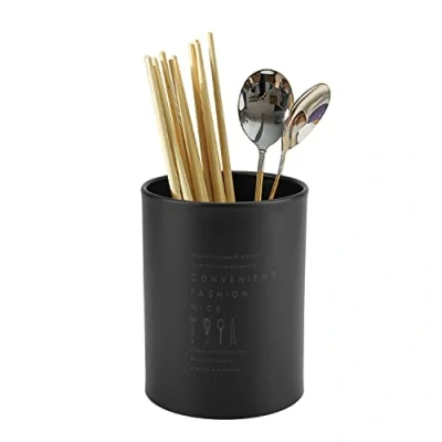 Afbeelding van Keukengereihouder, bestekmand van roestvrij staal, kookbestek, organizer, gebruiksvoorwerpenhouder, houder voor keukenhulp, 10 x 13 cm, 1 liter (wit)