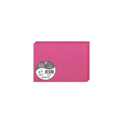 Afbeelding van Clairefontaine 2324C verpakking van 25 dubbele kaarten formaat C6 11 x 15,5 cm 210 g/m² kleur fuchsia uitnodigingskaarten voor evenementen &amp; match serie pollen premium papier glad