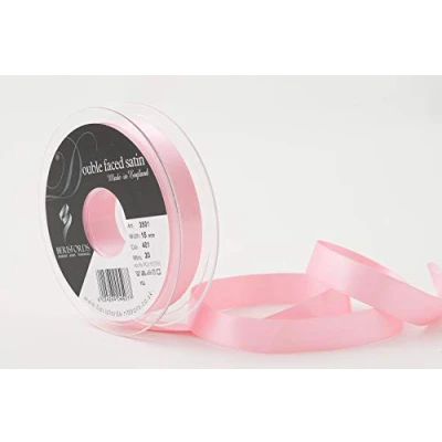Afbeelding van Berisfords Dubbel gezicht Poly satijnen lint, donkerroze, 15 mm