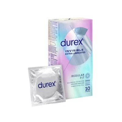 Afbeelding van Durex Onzichtbare condooms extra dun voor intensief gevoel bij het gemeenschappelijk liefdesspel (Extra Lubricated 10)
