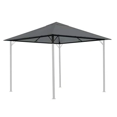 Afbeelding van QUICK STAR vervangend dak voor tuin paviljoen 3x3m grijs RAL 7012 antiek paviljoendak reserveovertrek