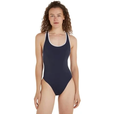 Afbeelding van Tommy Hilfiger Essentials Racerback ONE Piece Badpak, Dames, Maat: XL, Desert sky