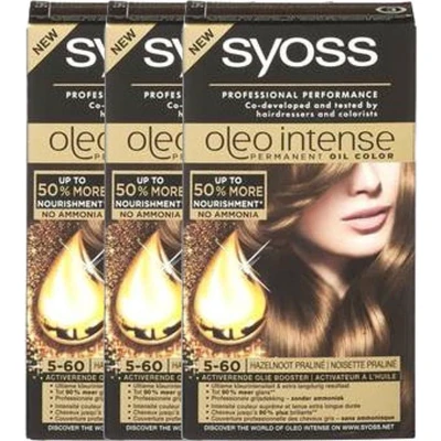 Afbeelding van 3x Syoss Color Oleo Intense 5 60 Hazelnootbruin Haarverf