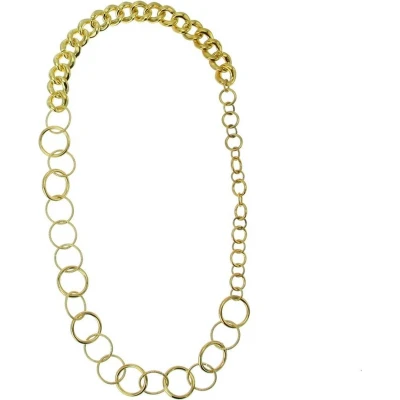 Afbeelding van Behave Ketting met verschillende schakels Trendy sieraden Nikkelvrij 74 cm