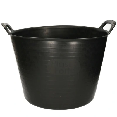 Afbeelding van Flexibele kuip emmer/wasmand rond zwart 40 liter