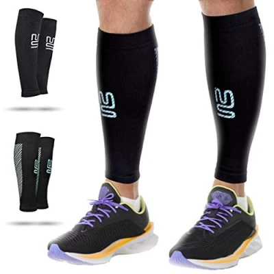 Afbeelding van Kuitcompressiemouwen tibiale periostitis, circulatie en beenkrampcompressiekouwen hardlopen, joggen, fietsen, fitness &amp; oefening voor verbeterde prestaties