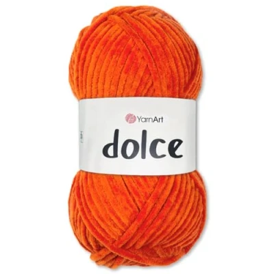 Afbeelding van Frida&#039;s Wollhaus YarnArt 100 g Dolce Chenille, wol, garen, breien, haken, Amigurumi 64 kleuren (778, wortel)