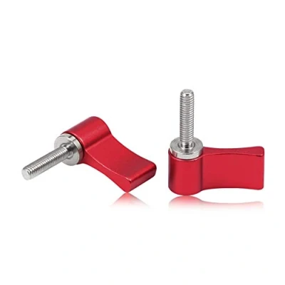 Afbeelding van SPEEDWOX 2 Stks Mannelijke Insnijden Verstelbare Schroef M4 17mm Rode Aluminiumlegering Roterende Knop Duimhendel met Enkele Wing voor Camera