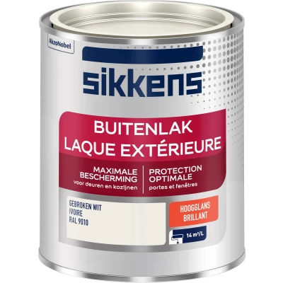 Afbeelding van sikkens buitenlak hoogglans ral 9010 0.75 ltr