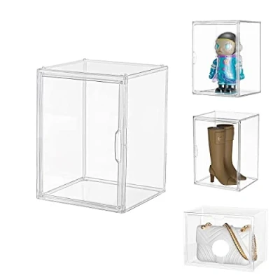 Afbeelding van Dasellfa Vitrine showbox plexiglas box, acryl vitrine, verzamelvitrine met deur, voor minifiguren, vitrines, klein, actiefiguren, speelgoed, modelauto&#039;s, verzamelfiguren (36 x 27 cm)
