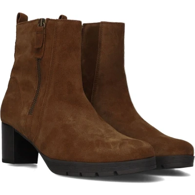 Afbeelding van Gabor 073 Enkellaarsjes Enkelboots met rits Dames Cognac Maat 40