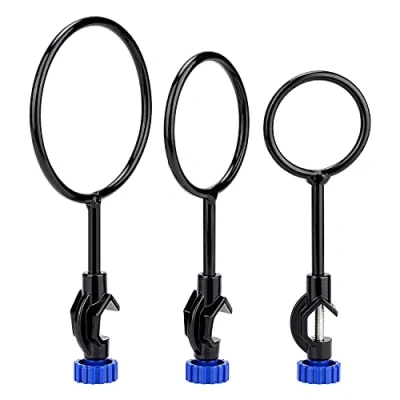 Afbeelding van Labasics Ondersteuning Retortring Set, 3 Stuks Ijzeren Laboratorium Ondersteuningsring met Kop in Diameter 60 mm 80 100 voor Laboratoriumexperiment, Stevig Corrosiebestendig