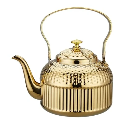 Afbeelding van SANQIAHOME 1800 ml Roestvrijstalen Theepot met Infuser Goud