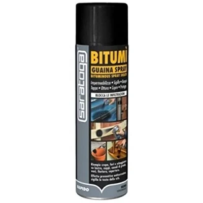 Afbeelding van Bitumi Spray op bitumenbasis, geïmpregneerd en verzegeld, 500 ml, zwart