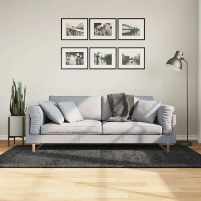 Afbeelding van Vloerkleed shaggy hoogpolig modern 100x200 cm antraciet