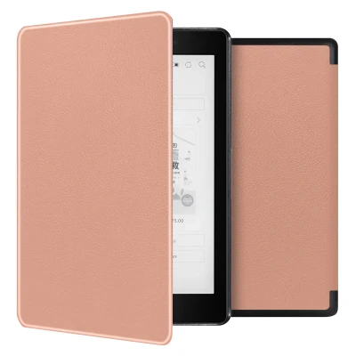 Afbeelding van Kobo Aura One Hoes: imoshion Slim Hard Case Sleepcover Bookcase zonder stand Bookcase,Hardcase Rosé Goud Kunstleder E Reader Hoezen