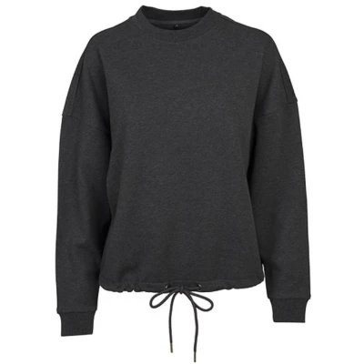 Afbeelding van Build your Brand Ladies ́ Oversize Crewneck BY058 Charcoal (Heather)