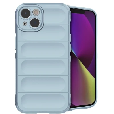 Afbeelding van Apple iPhone 14 Hoesje Siliconen en TPU (zacht) iMoshion Softcase/Backcover Lichtblauw Telefoonhoesje