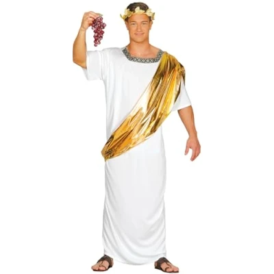 Afbeelding van Fiestas Guirca Verkleedpak Caesar Heren Polyester Wit/goud Mt M