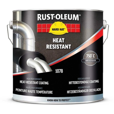 Afbeelding van rust oleum hard hat hittebestendig 750 graden zwart 2.5 ltr