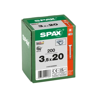Afbeelding van Spax T star spaanplaatschroef vz pk 3.5x20mm TX20 (200 st)