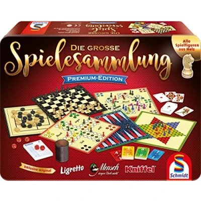 Afbeelding van Schmidt Spiele 49197 De grote spelcollectie Premium Edition, in een metalen doos, kleurrijk [exclusief bij Amazon]