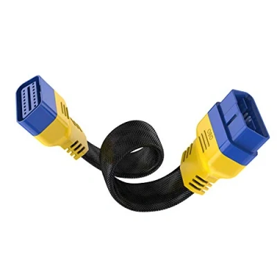 Afbeelding van OURANTOOLS OBDII 16 Pin Mannelijke naar Vrouwelijke Verlengkabel Adapter, Auto OBD Diagnostische Extender Koord OBD2 Connector 30cm/11.81inch (Dikker Nylon Materiaal)