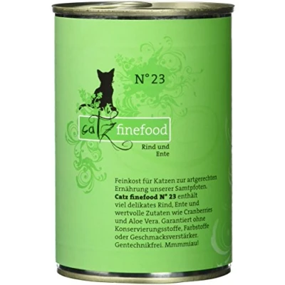 Afbeelding van catz finefood N 23 Fijne &amp; Eend fijn voedsel kattenvoer nat en verfijnd met Cranberry aloë vera, 6 x 400 g blikken