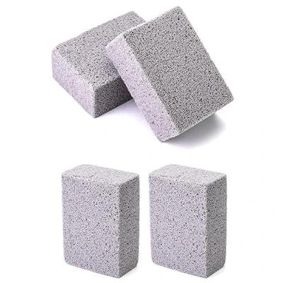 Afbeelding van QWORK® 4 stuks puimsteenreiniging, reinigingssteen, BBQ reinigingstool, olievlekken verwijderen voor grillen