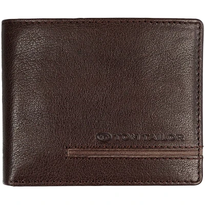 Afbeelding van TOM TAILOR portemonnee Devon Jeans Wallet Brown donkerbruin