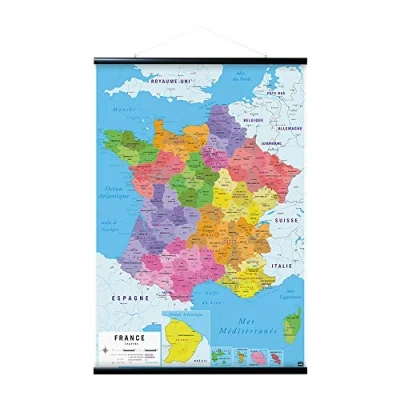 Afbeelding van Grupo Erik Poster en bevestigingsset Kaart De France 2018, 61 x 91,5 cm