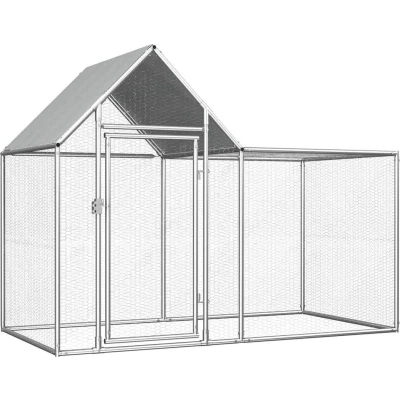 Afbeelding van vidaXL Kippenren 2x1x1,5 m gegalvaniseerd staal