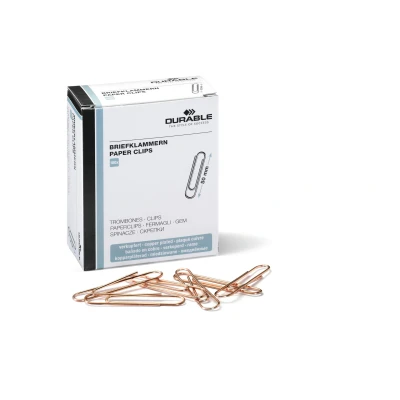 Afbeelding van Durable Paperclips 50 mm verkoperd pak van 100, koper