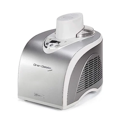 Afbeelding van Ariete Gran Gelato 693 ijsmachine met compressor, 135 watt, lcd display, 18/8 roestvrij staal, 1 liter, zilver