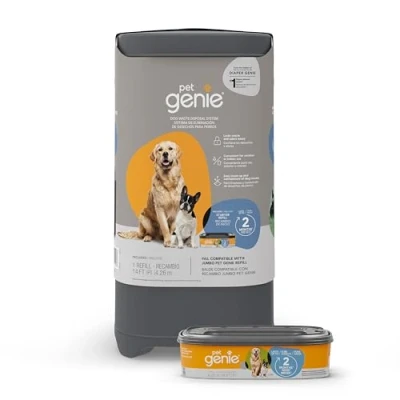 Afbeelding van Pet Genie Afvalemmer voor hondenpoep met geurremmende technologie incl. 1 navulverpakking die tot 2 maanden meegaat