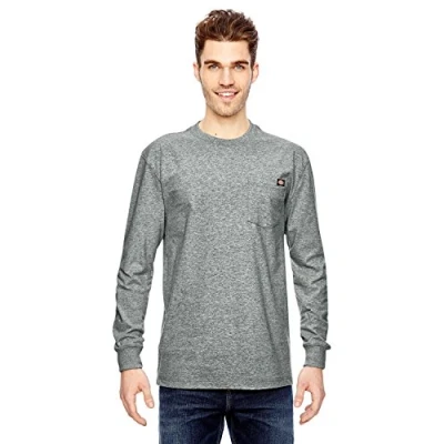 Afbeelding van Dickies Heren Pocket Tee L/S Work Utility T Shirt, Hei Grijs, 3XL