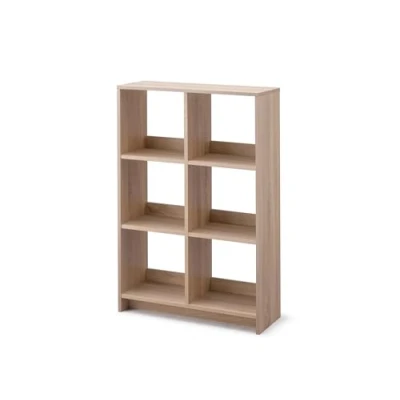 Afbeelding van Iris Ohyama, Kubus boekenkast / Open houten plank Kast met 6 planken , Eenvoudige montage, modulair, kantoor, woonkamer, bibliotheek Wood Shelf WOS LichtBruin