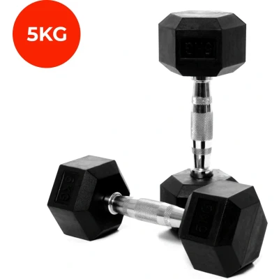 Afbeelding van Core Power Rubber Hex Dumbbells 5 kg (per paar)