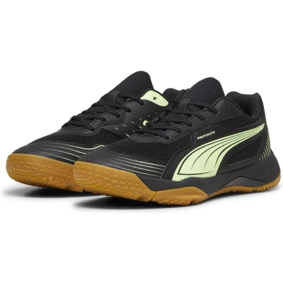 Afbeelding van Puma Solarflash III Handbalschoenen, Heren, Maat: 44.5, Black/fizzy apple Textiel/ synthetisch