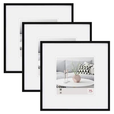 Afbeelding van walther design fotolijst zwart 20 x cm pak van 3, Galeria kunststof lijst KB220H3