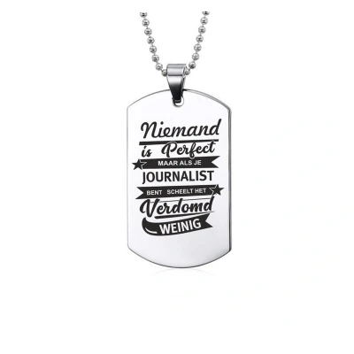 Afbeelding van Ketting RVS Niemand Is Perfect Journalist