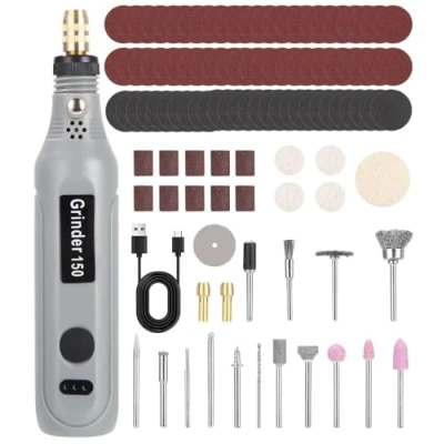 Afbeelding van SOBEAU 3,7 V multifunctioneel gereedschap, rotatiegereedschap, 3 instelbare snelheden, 5000 15000 rpm, 105 multifunctionele gereedschappen, accessoires voor boren, graveren, polijsten, slijpen,