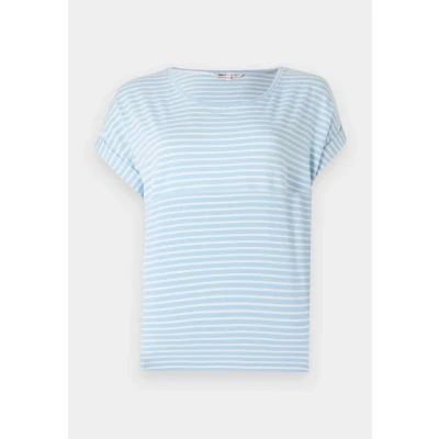 Afbeelding van ONLY Moster Stripe S/S NOOS Tshirt print, Dames, Maat: XS, Clear sky/cloud dancer